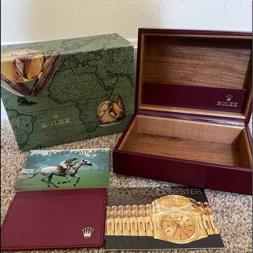 Rolex vintage watch box with books